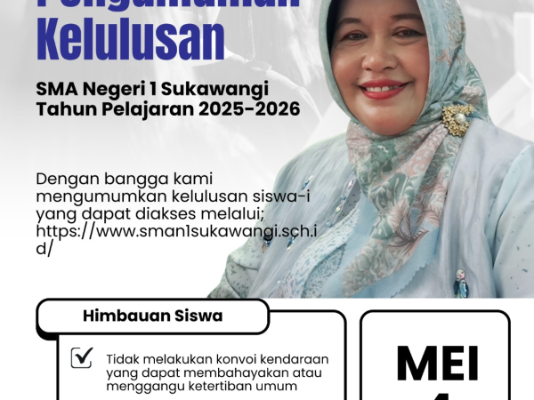 Pengumuman Kelulusan Peserta Didik Kelas XII SMAN 1 Sukawangi Tahun Ajaran 2025/2026
